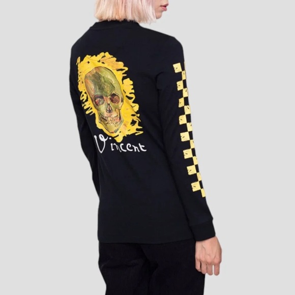 VANS x Van Gogh Museum • Skull Tee long sleeve shirt black yellow limited ed - Picture 16 of 16